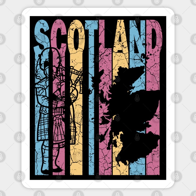 Scotland Retro Pastel Map & Flag Sticker by TuncGK
